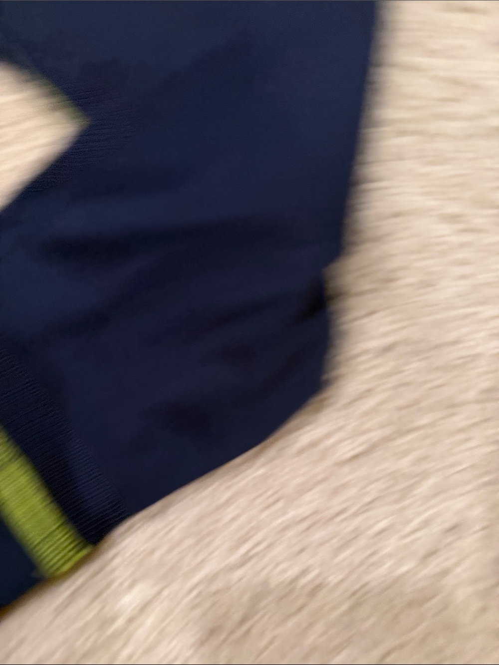 Lands End Kids Base layer Navy Blue Pants with Lime Stitching, size 6 - Picture 3 of 4